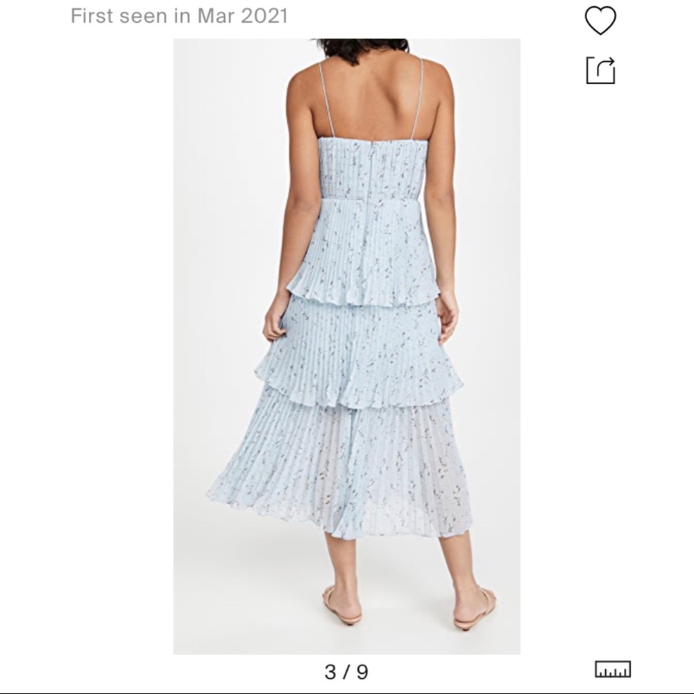 Metallic Floral Tiered Midi Dress by Self Portrait - Picture 3 of 9